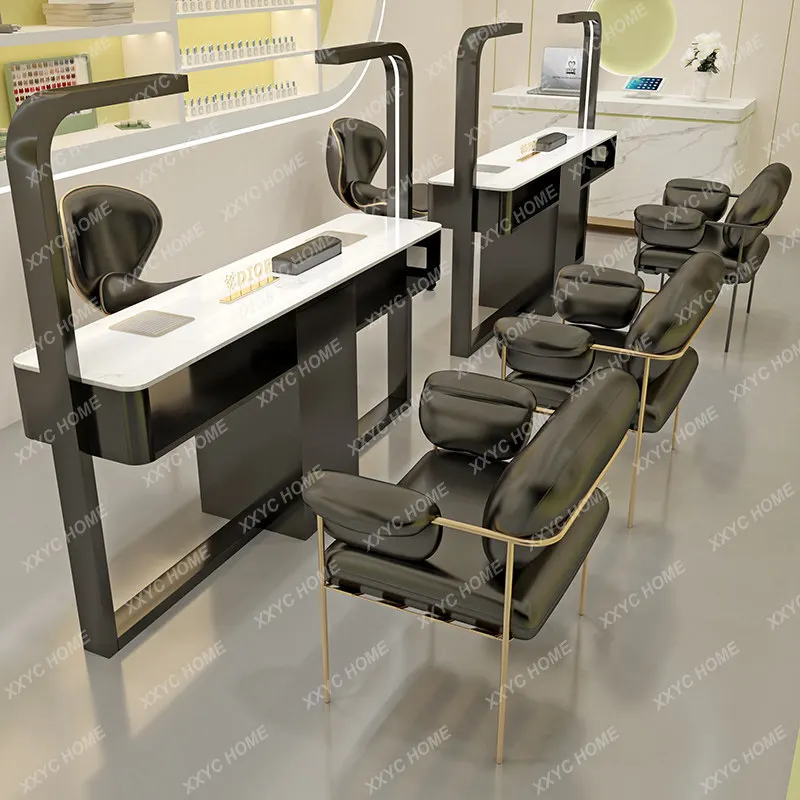 Marble desktop with vacuum cleaner socket manicure table