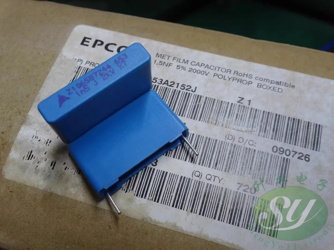10 Uds EPCOS 0,0015 uf/2000v 1.5nf 1n5 1500pf 152 nuevo condensador de película 22MM
