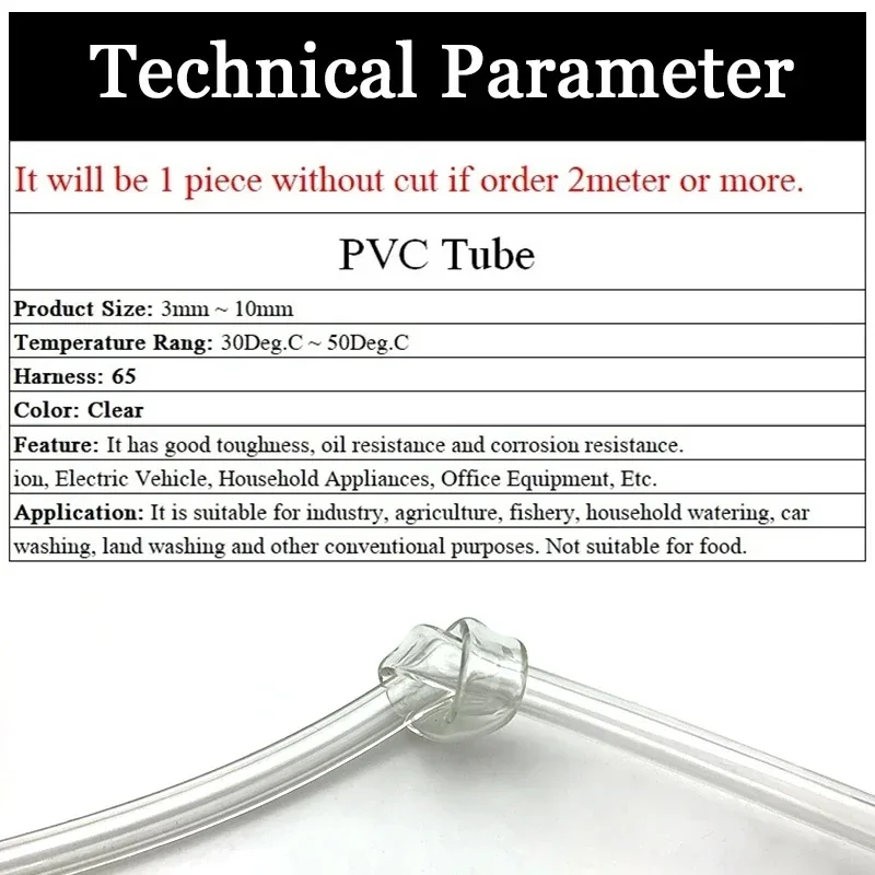 Tuyau souple en PVC transparent pour pompe à eau, tube flexible, plastique inodore, haute qualité, ID 2, 3, 4, 5, 6, 8, 10, 12, 14, 16, 18, 20, 25, 32mm, 1m, 3m