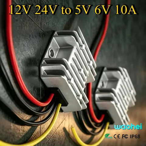 12V 24V to 5V 6V 5A 10A Buck Power Supply DC Converter Step Down 12 Volt to 5 Volt Regulator Voltage Reducer for Cars Toys CE