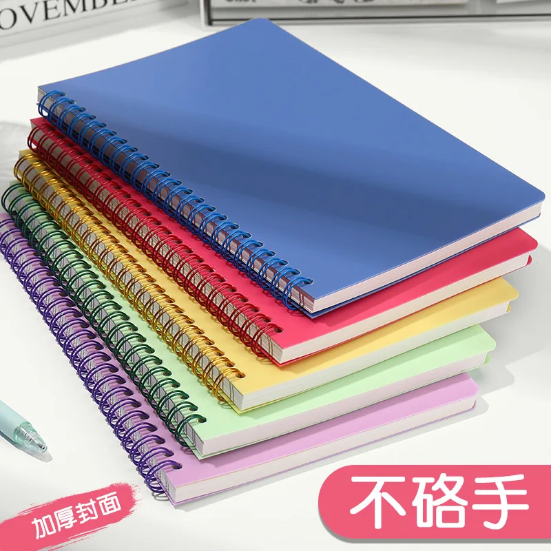 PP Frosted A5 Notebook 80 Sheets Coil Book for Office Student Stationery Writting Supplies