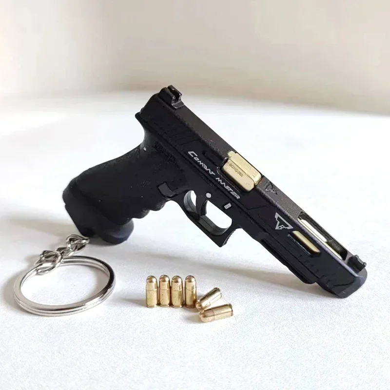 Hot 1:3 G17, G34 Mini Alloy Empire PUBG Pistol Keychain, Fidget Toy Shell Ejection, Free Assembly, TTI, Taran decor