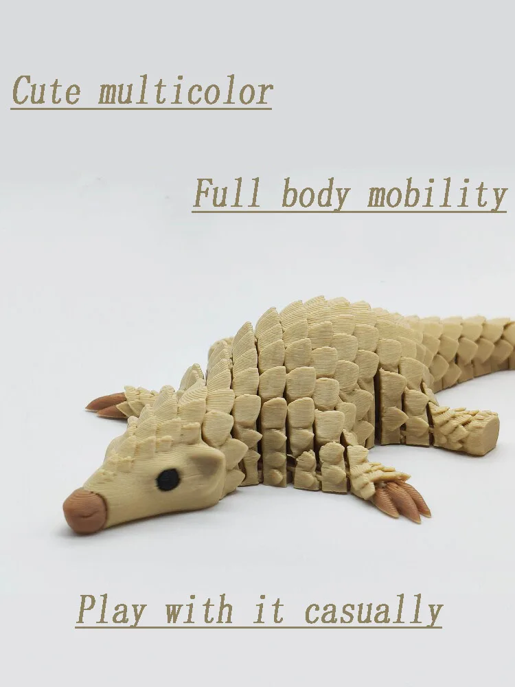 3D Printed Pangolin Toy with Movable Joints Simulated Animal Model for Stress Relief Unique Decompression Tool