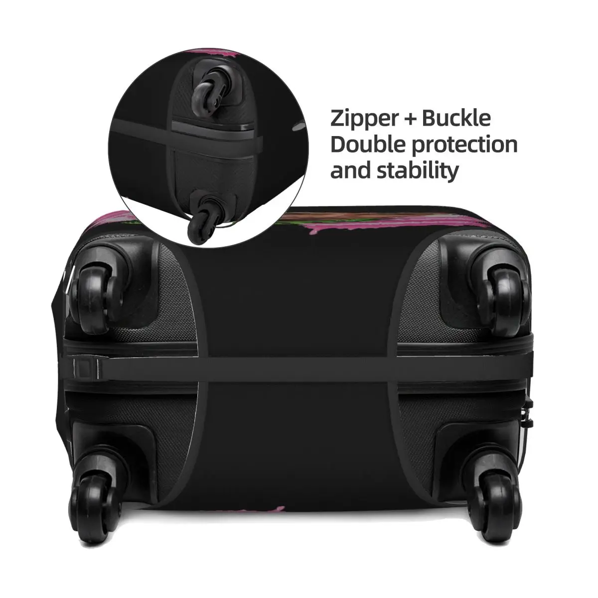 Kaarija Cha Cha (6) Capa de proteção para mala Capa elástica protetora de bagagem de viagem para 18-32 polegadas