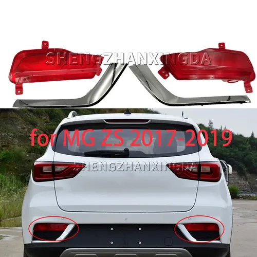 Imagen 1 del producto Adecuado para Mg Zs Zx 2017 2018 2019 luz de parachoques trasero decoración Reflector decoración advertencia freno luz antiniebla accesorios de coche nuevo