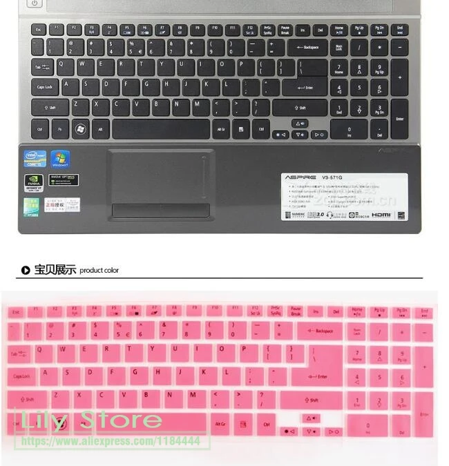 For Acer Aspire V3-771G E5-572g ES1-531 EX2519 EK-571G 5830t 5830TG 15 inch laptop keyboard covers Protective skin Protector