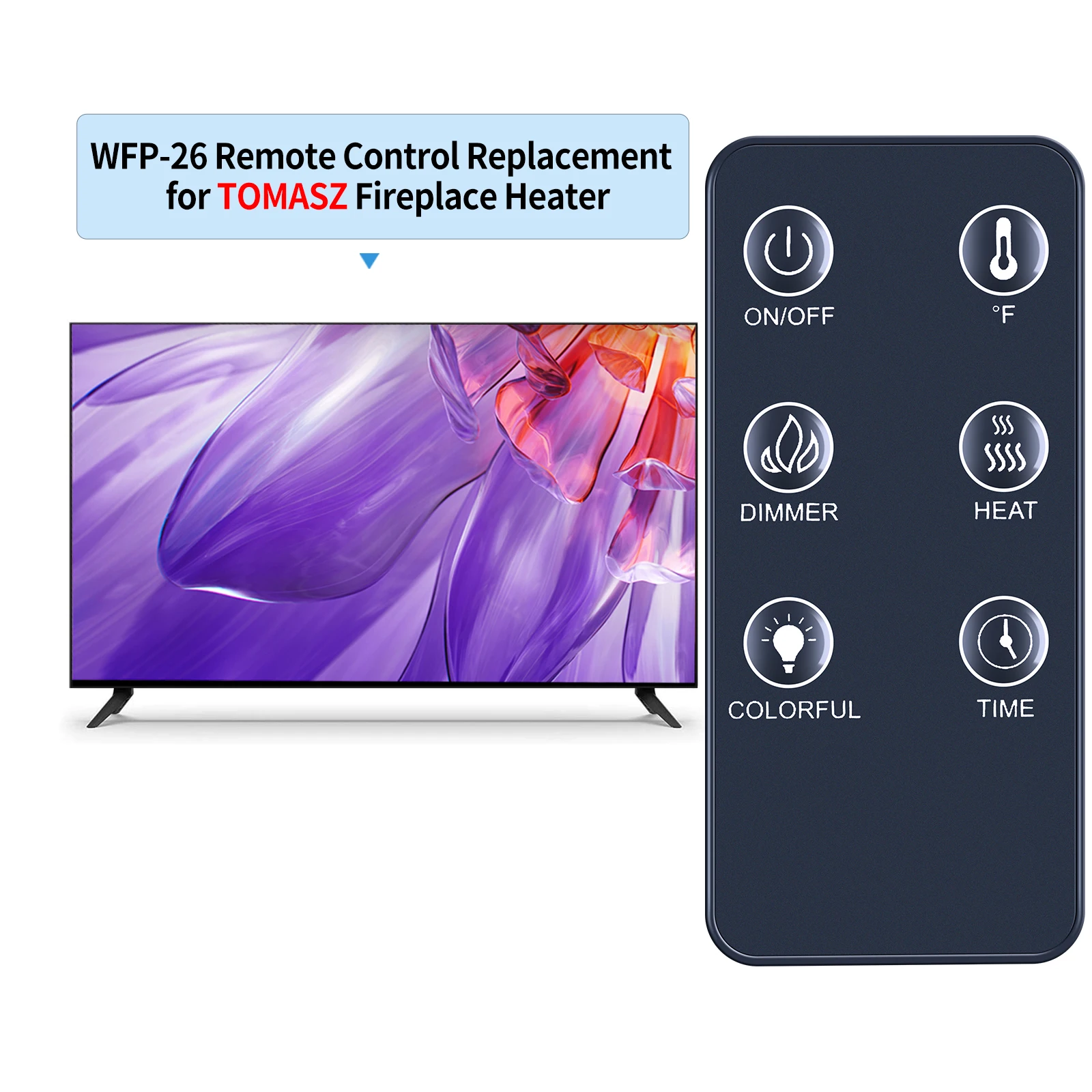 New Remote for LifePlus WFP-26 Roberval 26'' W MISTRAL BARTON EF-14B TOMASZ XTREMEPOWER Wall Mounted Electric Fireplace Heater