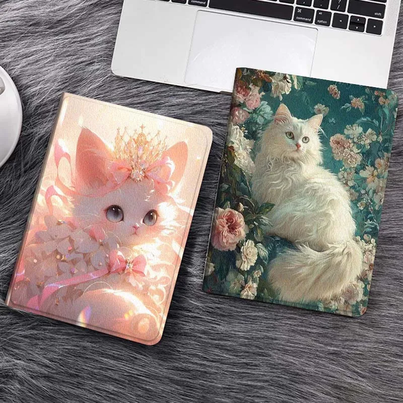 

Cartoon Flower Art Cat For Huawei MediaPad T5 T10s M6 M5Lite SE Honor Tab 5 6 7 V7 V8 X8a X9a Pro Soft Tablet Case Gift