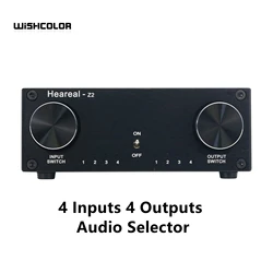 Wishcolor Heareal-Z2 Lossless Audio Switcher 4 Inputs 4 Outputs Audio Selector Switch Hifi Audio Signal Adapter