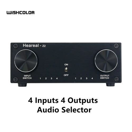 Wishcolor Heareal-Z2ロスレスオーディオスイッチャー4入力4出力オーディオセレクタースイッチHi-Fiオーディオ信号アダプター