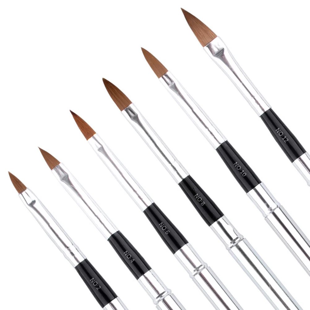 

6Pcs Nail Art Brushes Set Quality Synthetic Nail Tools for DIY Painting Drawing Dotting Acrylic Polish Brush Pen
