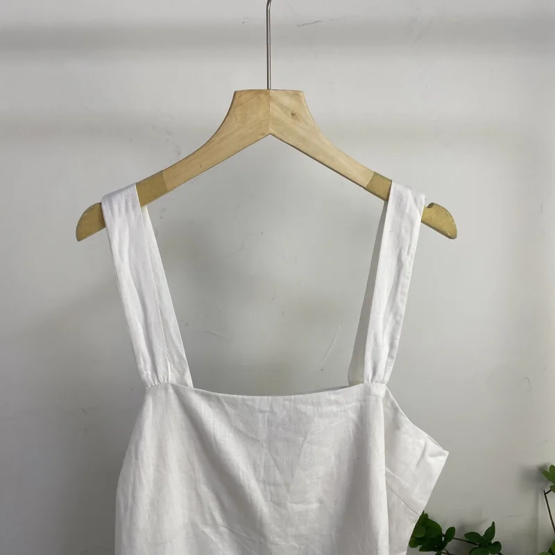 

Сексуальная хлопково-льняная майка, женский жилет на бретельках, Новое поступление лета, Svel ort Length, брендовая верхняя одежда Liangmolarla