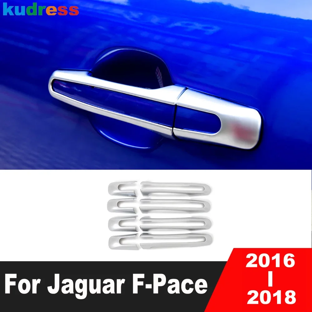 Door Handle Cover Trim For Jaguar F-Pace 2016 2017 2018 Matte Car Side Handles Catch Cap Molding Overlay Exterior Accessories