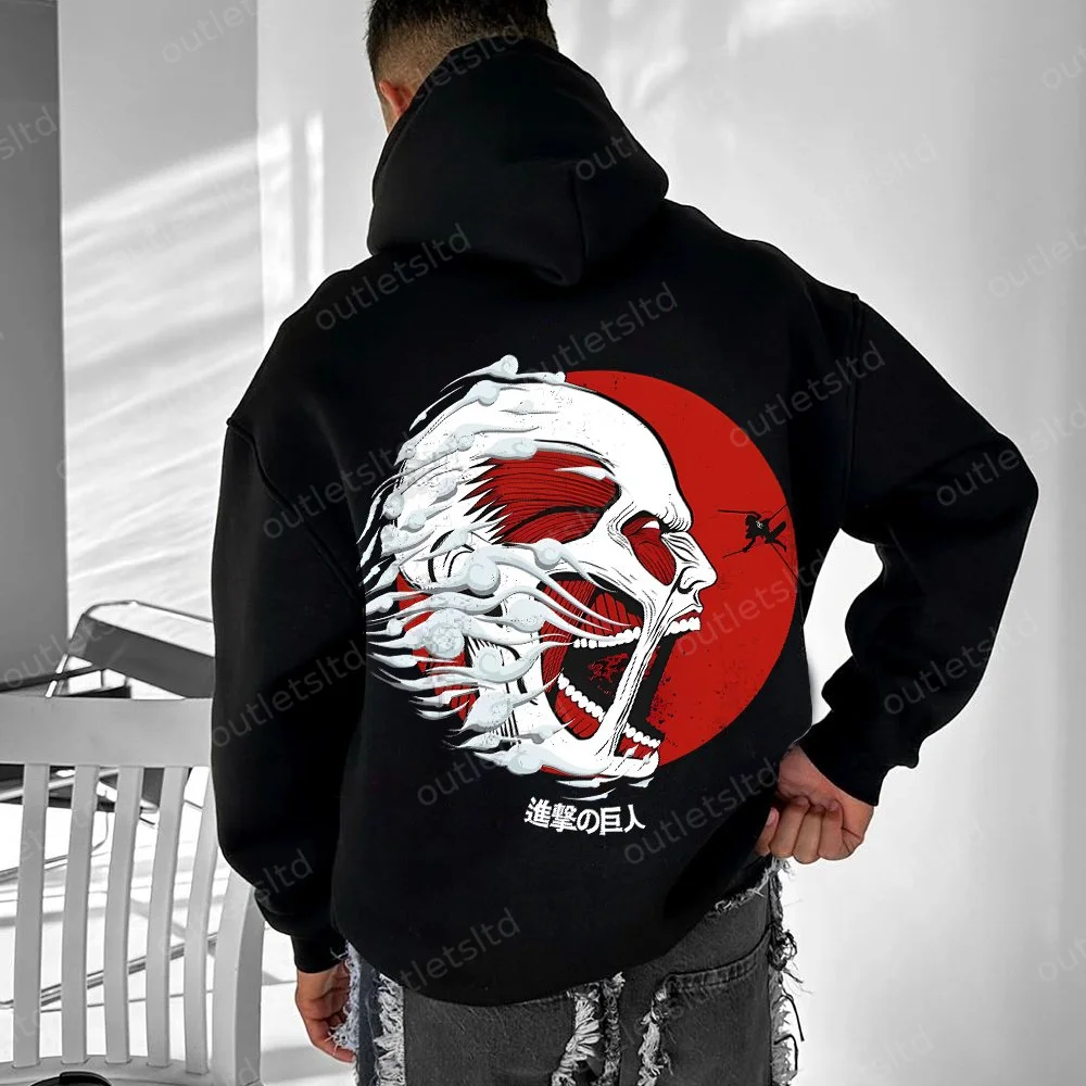 

Attack on Titan Hoodie,Shingeki No Kyojin,Sweatshirt,Anime Merch,Japanese Streetwear,Harajuku,Oversized Fit,Gothic,Men,2025
