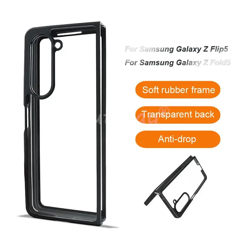 For Samsung Galaxy Z Fold 5 Case Luxury Silicone Tranperant TPU Cover Samsung Z Fold5 Case Shockproof Back Z Fold 5 4 Cover