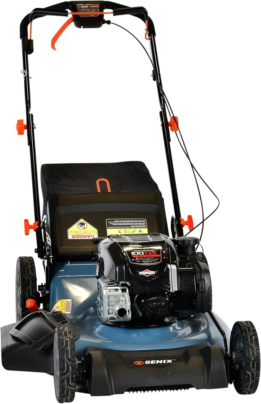 22-Inch Self Propelled Gas Lawn Mower with 163 Cc 4-Cycle Engine, 3-in-1,6-Position Height Adjustment with 11-Inch Rear Wheels