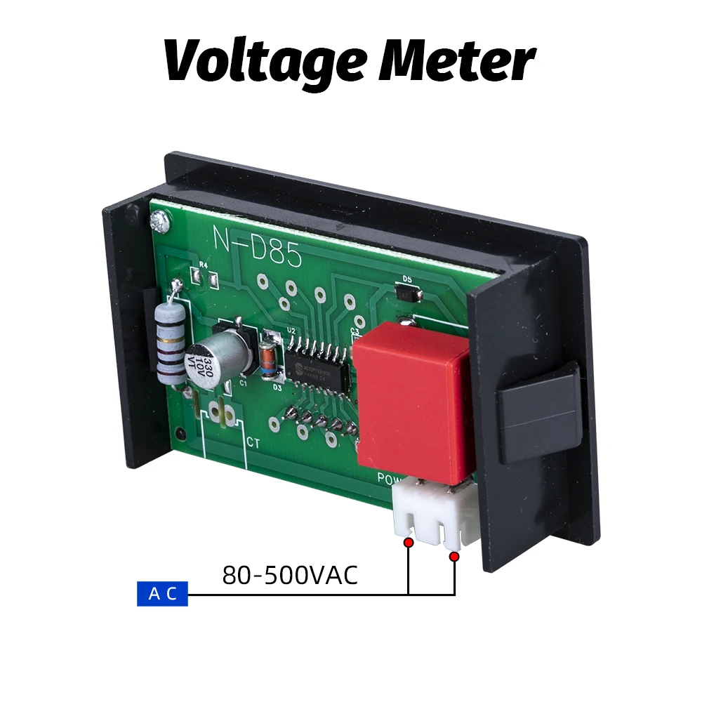 0.56'' Digital LED Dual Display Voltmeter Ammeter Tester Detector AC 0-100V AC60-500V Voltage Current Meters Calibrate Reading