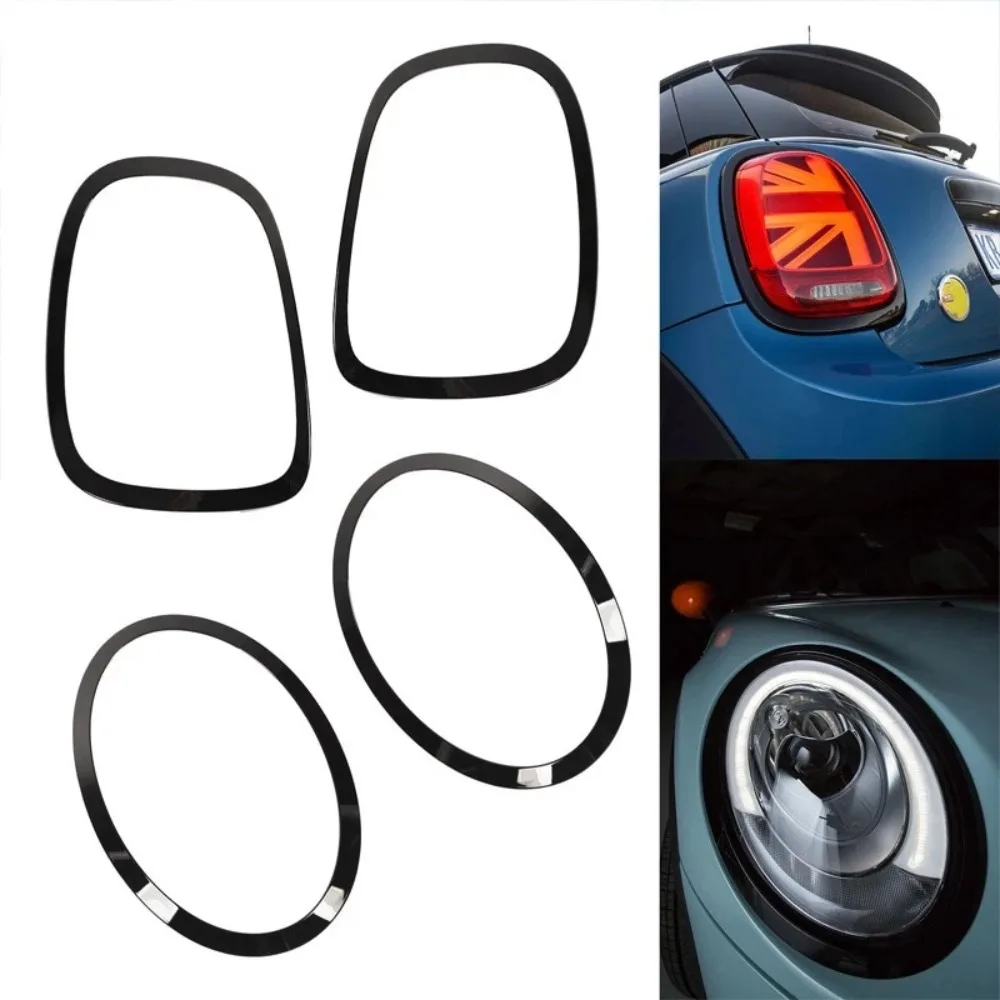 Gloss Black Taillight Frame Cover 51712355791 For Mini Cooper F55 F56 F57 2014+ Car Front Rear Car Headlight Eyelid Frame Kit