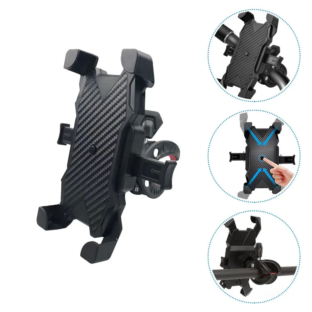 

Bike Phone Fixing Clamp Anti-Shaking Motorbike Phone Holder Durable Rotatable Cellphone Support Shockproof Stand