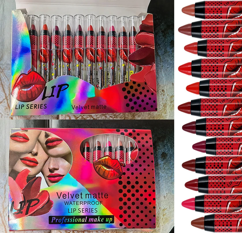 1pc Velvet Matte Lipstick Pen Waterproof Long Lasting Lip Balm Sexy Red Lip Liner Smooth Easy Makeup Lipstick Pen Lipstick Matte