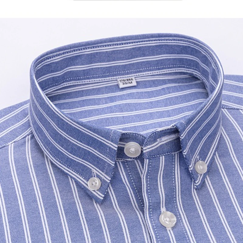4XL Men's Cotton Oxford Shirt Long Sleeve Business Casual Wrinkle-Free Relaxed Fit Big Men's Dress Shirt men shirt long sleeve