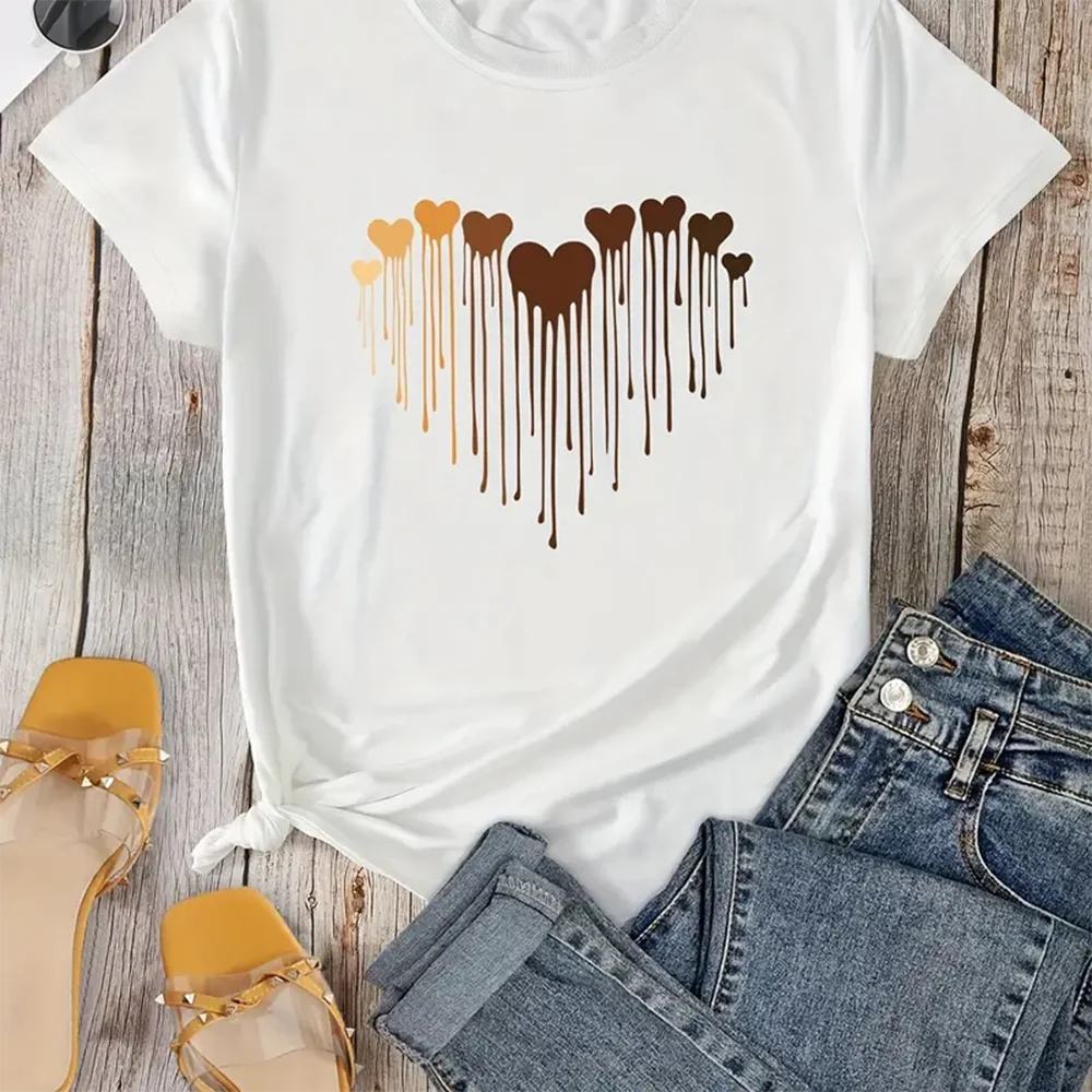 

Повседневная футболка, женские футболки с рисунком Love Heart