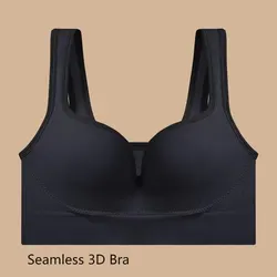 Women Seamless 3D Bra Camisole Underwear M L XL Black Ventilate Shock-Proof Crop Top Sports Fitness Yoga Casual