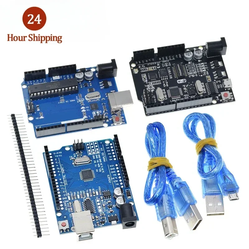 UNO R3 Development Board ATmega328P CH340 CH340G For Arduino UNO R3 With Straight Pin Header with Cable