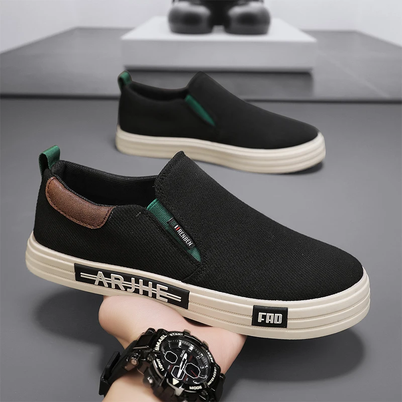 

Lightweight Canvas Men's Shoes Spring Autumn Casual Low Top round Toe Rubber Outsole Comfortable Soft Bottom Slip-On Sports S...