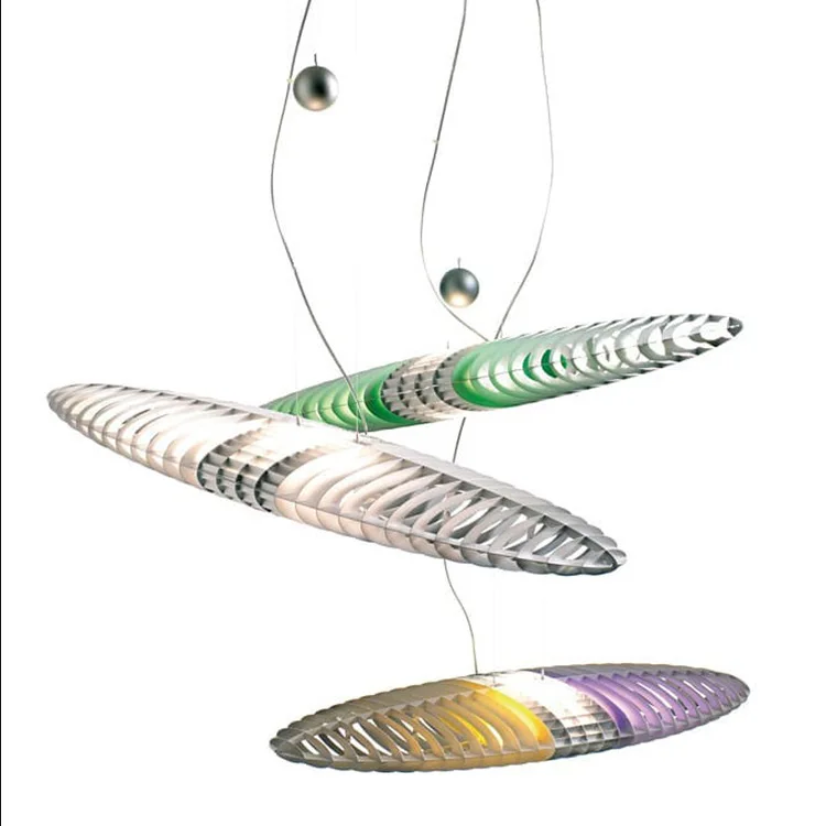 

Italian Nordic spaceship living room chandelier, colorful personality classic dining room creative strip, lamps