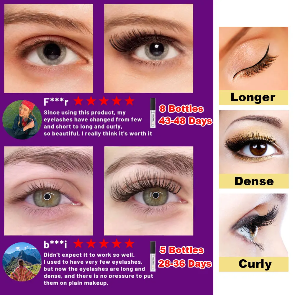 Natürliches Wimpernwachstumsserum, nährend, schnelle Wimpern, Enhancer, längere, dickere, vollere Wimpern, Augenbrauen, Lifting-Augenpflegeprodukte