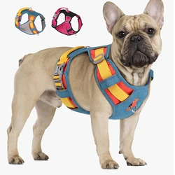 Waterproof No Pull Dog Harness Reflective Nylon Breathable Dog Harness Vest for Small Medium Large Dogs French Bulldog Pitbull