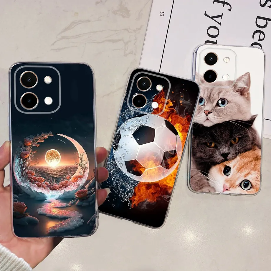 For Vivo Y28 4G Case Coque Clear Silicone Soft Back Cover For Vivo Y28 5G Y28s 5G Phone Bumper Coque Funda Dinosaur Cat Dragon image 4