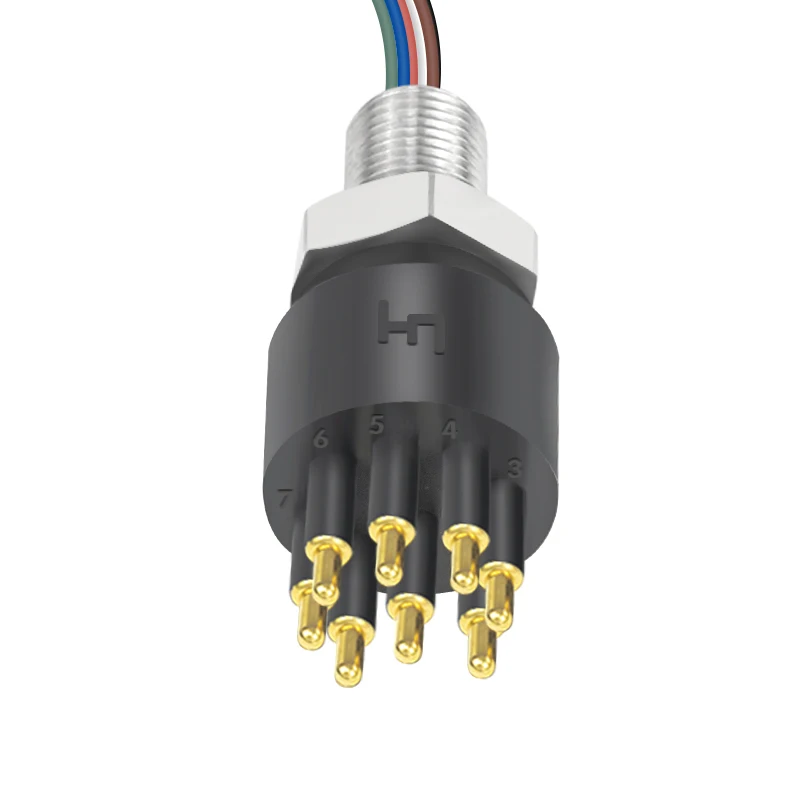 BH8M Submarine Bulkhead 8 Pin Male Connectors Waterproof Seacon Underwater Connector for Subsea ROV Equipment