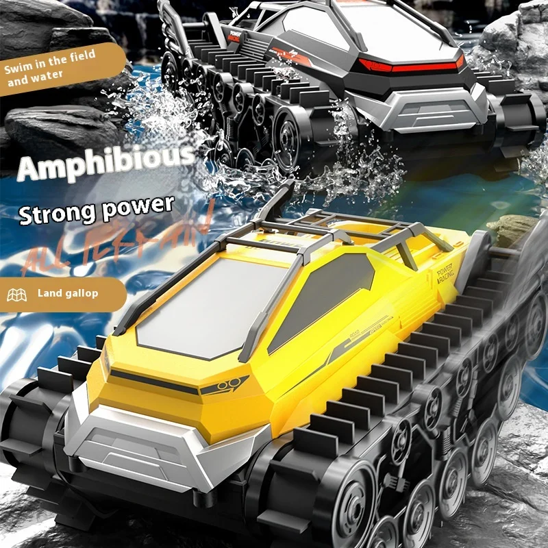Jjrc Cross-Border Nuovo carro armato anfibio impermeabile cingolato Giocattolo da esterno per bambini Regalo per veicolo telecomandato fuoristrada per tutti i terreni
