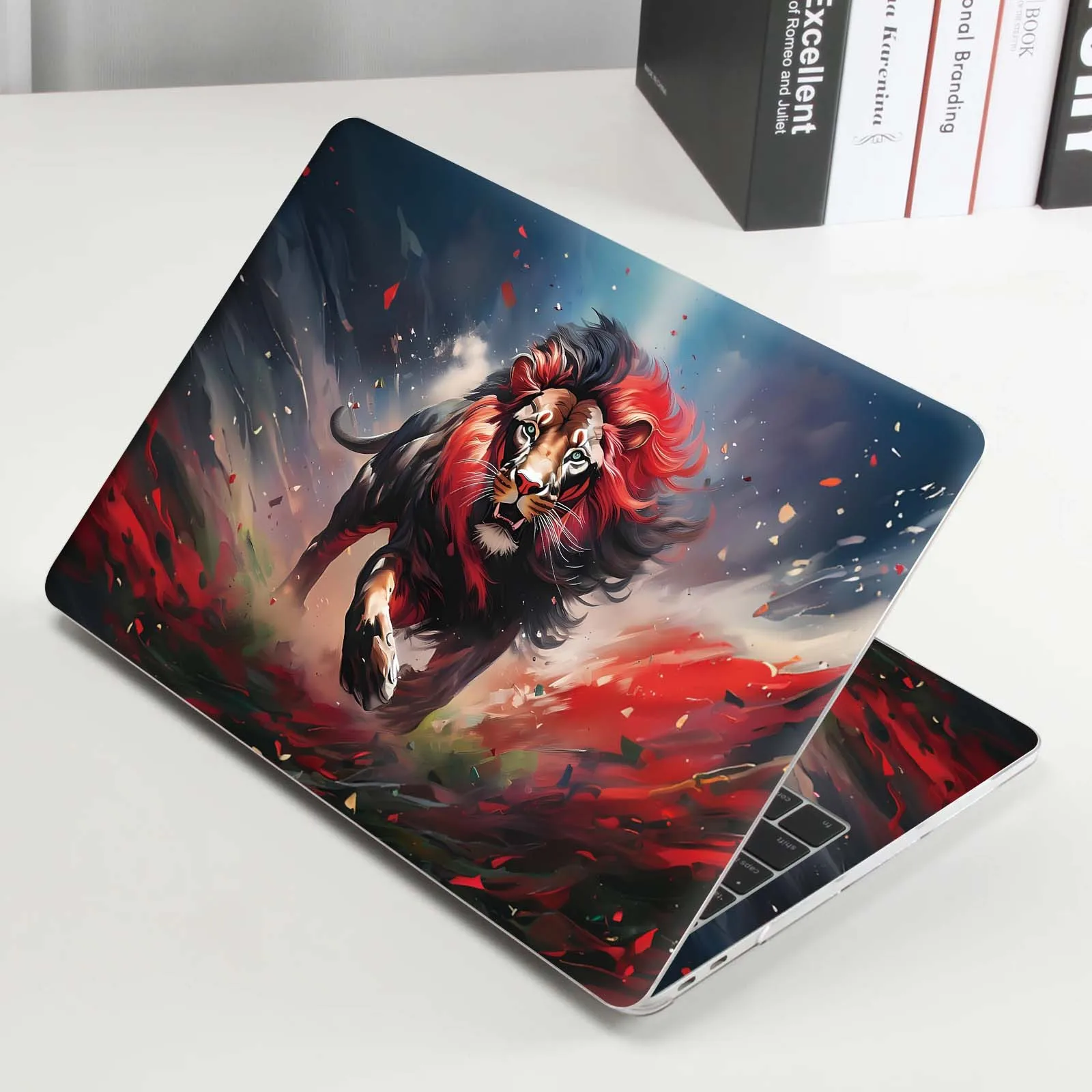 

DIY 1 set of 2 angry lions to break the dust to render laptop protective film, laptop case film decorative stickers,