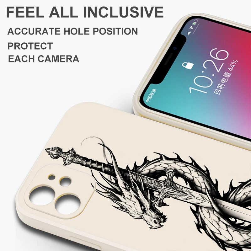 Chinese Divine Dragon For iPhone 15 14 13 12 11 Pro Max 6 6S 7 8 Plus 13 12 Mini X XR XS Max Phone Case Coque