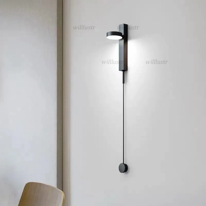 Modern LED Wall Lamp Creative Rotatable Iron Sconce Hotel Cafe Bar Store Lounge Aisle Kids Room Bedside Dimmable Metal Lighting