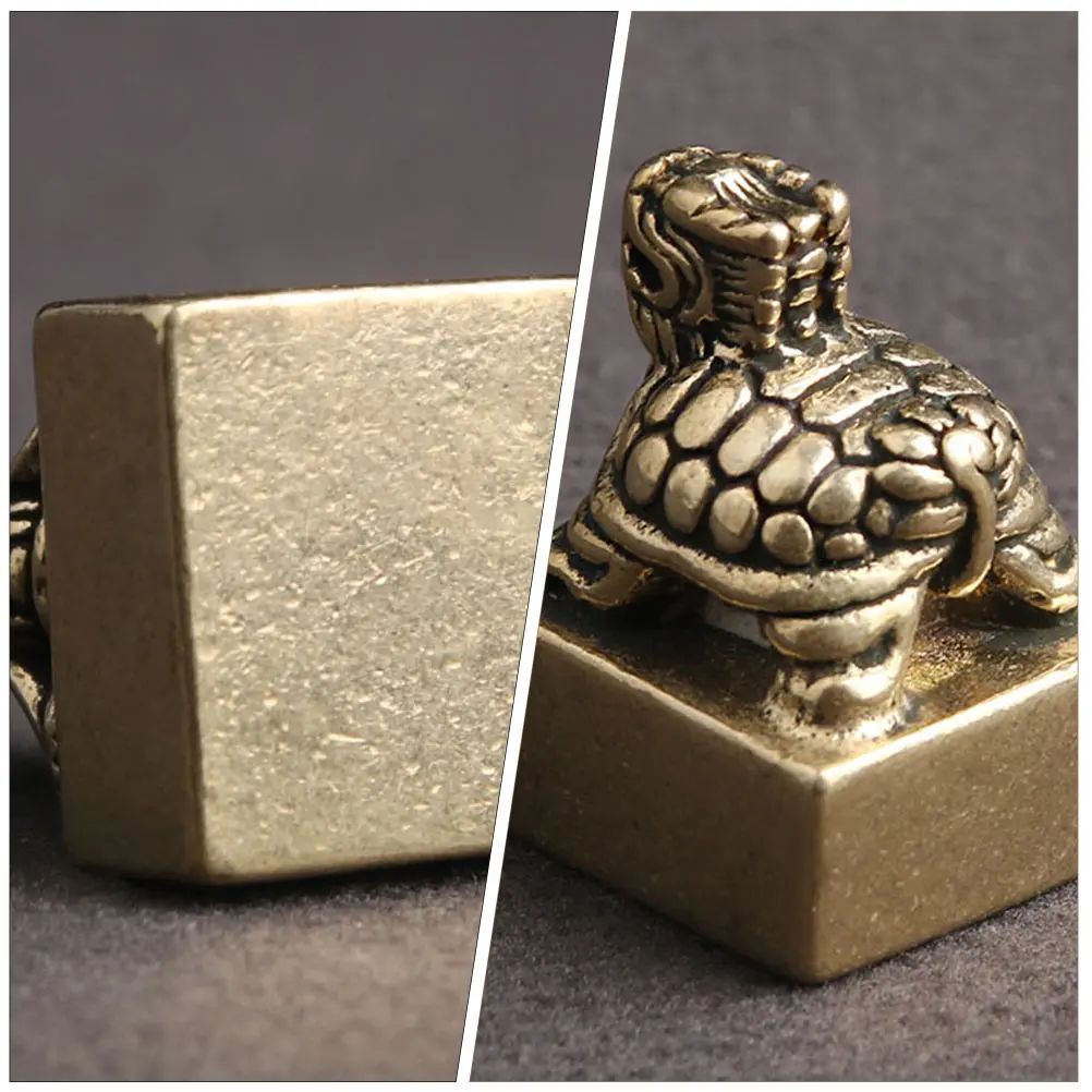 

Dragon Turtle Seal Ornament Decorations Keychain Pendant Chinese Style Brass Figurine