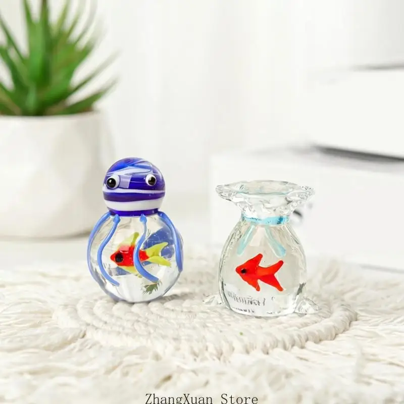Elegante rote Taschen-Fischskulptur aus Glas für Bücherregale oder Tischplatte, 3 x – Detail 3