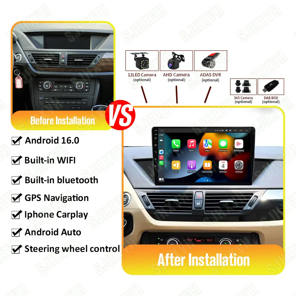 

carplay Android 16 For BMW X1 E84 2009-2012 Car Radio Multimedia Video Players Android Auto CarPlay 2 din no dvd Gps Navigation
