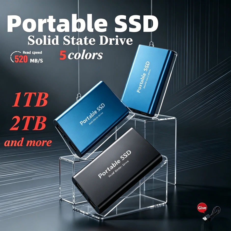 

Original T5 High-Speed Portable External SSD USB 3.1 Mini Solid State Drive 1TB 2TB Memory Flash Disk for PC Laptop Mac