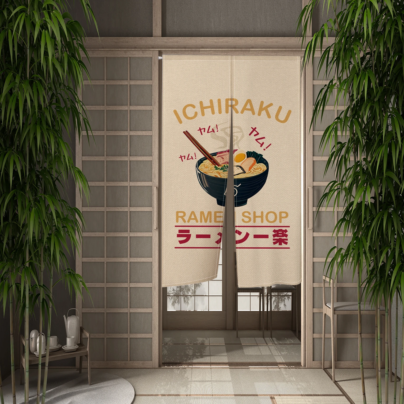 Japanese Noren Curtain Sushi House Tea Room Japanese Izakaya Entrance Block the Curtain Kitchen Hallway Short Curtain 2 Pieces