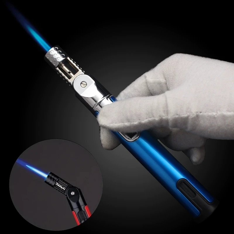 

Windproof Foldable Direct Spray High Temperature High Power Pen Style Inflatable Lighter Cigar Barbecue Outdoor Camping Lighter