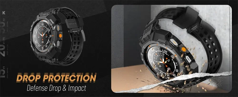 Supcase For Samsung Galaxy Watch Ultra Case 47mm ub pro robuste Schutzhülle mit verstellbarem Armband mit Displays chutz folie – Detail 6