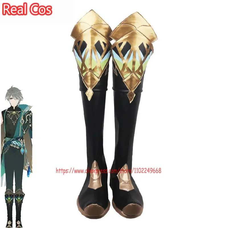 

RealCos Alhaitham Cosplay Shoes Genshin Impact PU Leather Shoes Halloween Carnival Boots Cosplay Props Custom Made