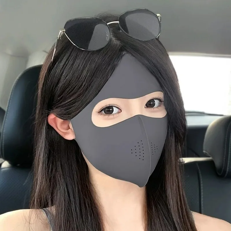 New Fashion Full Face Ice Silk Sun Protection Mask Outdoor Anti-UV Summer Riding 3D Breathable Eye Protection Dustproof Face Mas