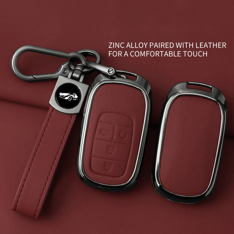 

Car Key Case Fob For Honda Civic 4d 9th Gen 10 Fit Jazz BRV HRV Shuttle Gp8 Leather Zinc Alloy Key Shell Protector Accessories