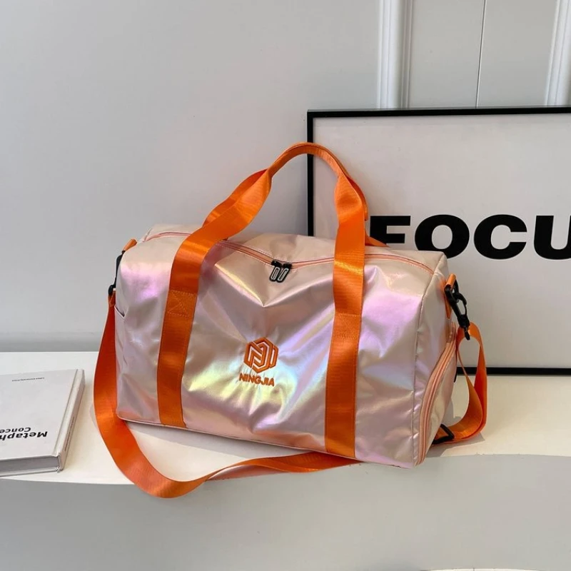 

Travel Bag Women's Fashion Lightweight Travel Tote Separate Shoe Compartment Crossbody Pearl Color Waterproof Fitness Yoga Bag