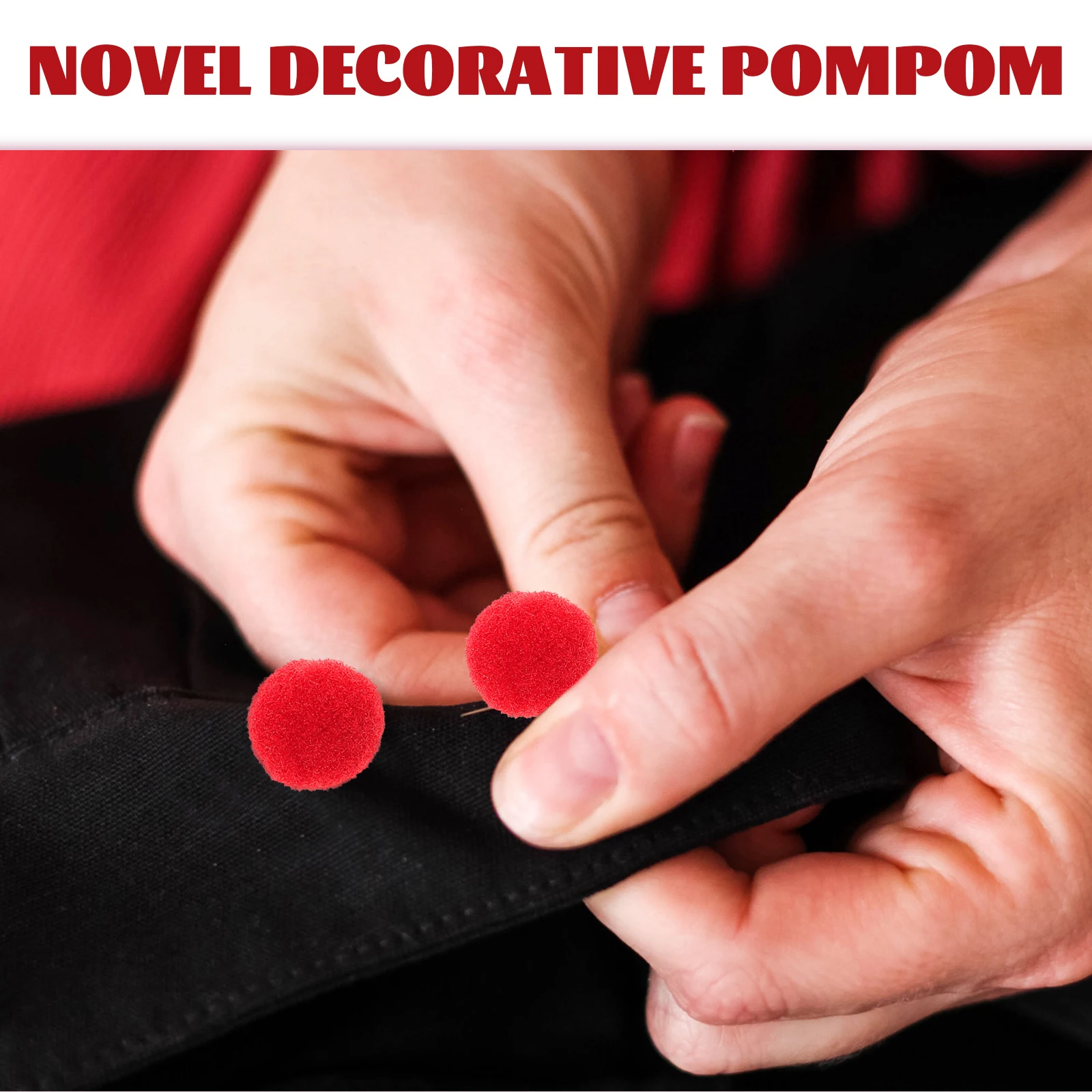 250pcs Red Poms Crafting Balls Diy Hat Diy Clothes Prop Decorations Sewing Costume Materials Gentle Multipurpose